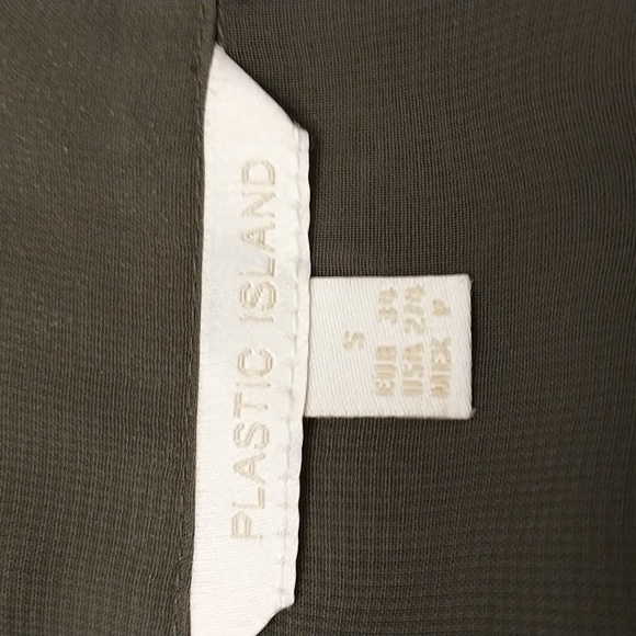 Plastic Island Sheer Green Blouse Size Small - Picture 5 of 5